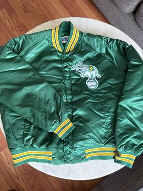 Vintage Oakland A’s Satin Bomber Jacket 1988